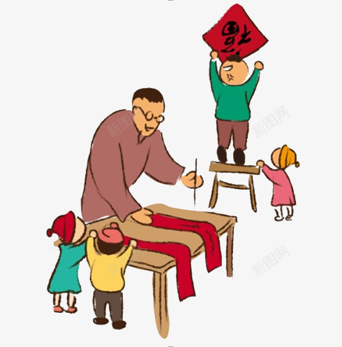 写对联png免抠素材_新图网 https://ixintu.com 对联