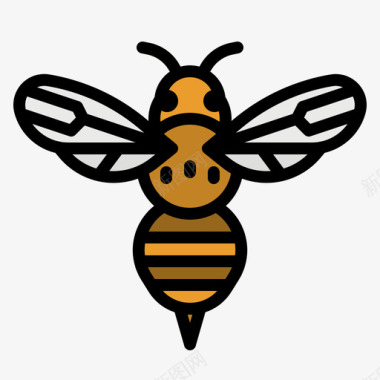 蜜蜂春天173线性颜色图标