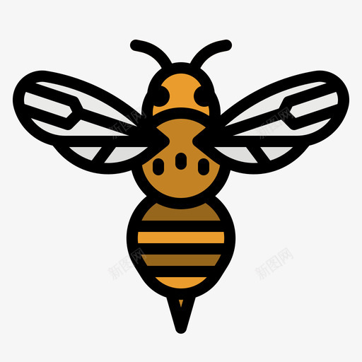蜜蜂春天173线性颜色svg_新图网 https://ixintu.com 蜜蜂 春天 线性 颜色
