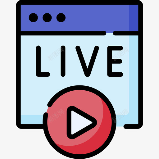 直播社交网络12线性色彩svg_新图网 https://ixintu.com 直播 社交 网络 线性 色彩