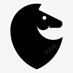 四种动物图标马动物马头高清图片