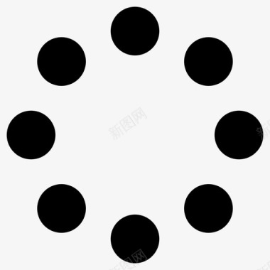 围绕中心8的圆圈围绕圆圈的圆圈图标