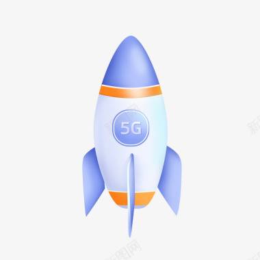 轻拟物icon图标火箭5G科技图标