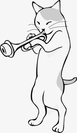 动物拟人化猫音乐播放歌小号素材
