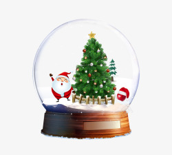 圣诞透明玻璃水晶球素材