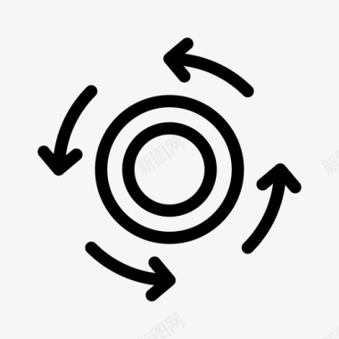 循环龙卷风圆形图标