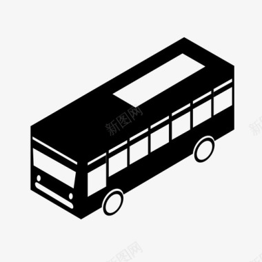 公共汽车城市中的车辆交通图标