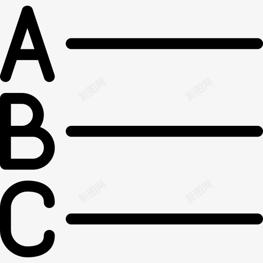 字母表列表文本编辑器实心图标svg_新图网 https://ixintu.com 字母表 列表 文本 编辑器 实心 图标