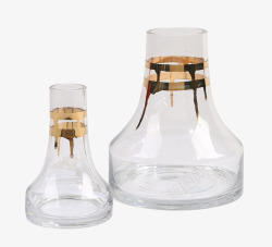 现代简约描金透明玻璃花瓶素材