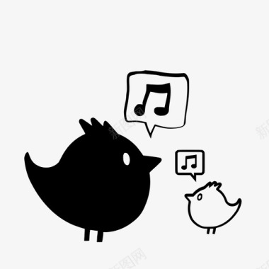 小鸟在一起聊天图标