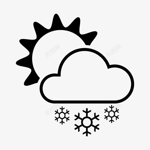 晴雪天气预报天气要素svg_新图网 https://ixintu.com 晴雪 天气 要素 天气状况 天气预报 下雪 季节 多云