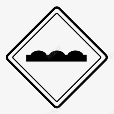 不平坦道路规则标志图标