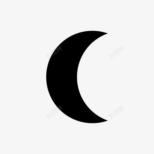 新月曲线月食svg_新图网 https://ixintu.com 新月 曲线 月食 月亮 几何图形