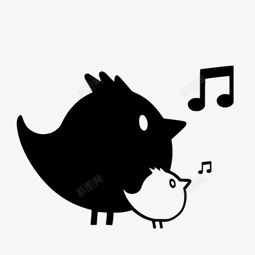 小鸟练习唱歌svg_新图网 https://ixintu.com 唱歌 小鸟 练习 演讲 泡泡 老师 教学 一起 调子 发微