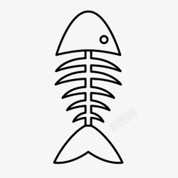 海洋生物垃圾鱼骨食物垃圾高清图片