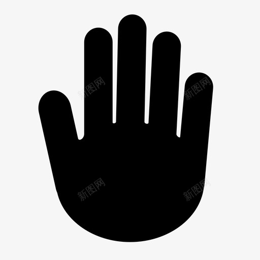手手指五svg_新图网 https://ixintu.com 手指 五高 五人 手掌 信号 停止 人类 手势