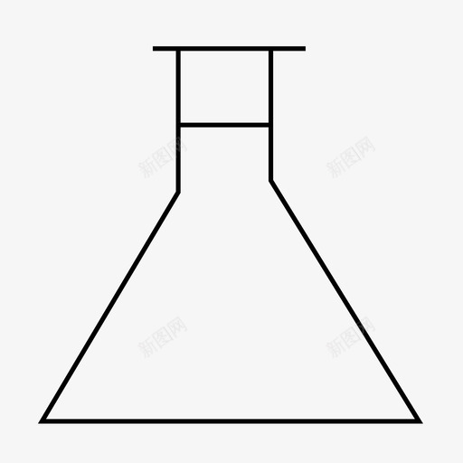 锥形瓶化学容器svg_新图网 https://ixintu.com 锥形 化学 容器 玻璃 健康医药 简单 三角形 顶部 医用 细线