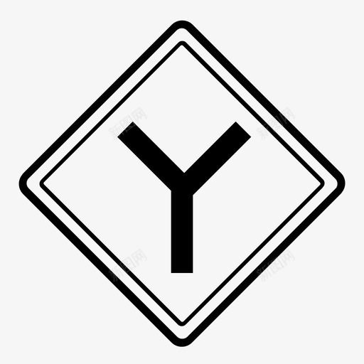 y交叉口规则标志svg_新图网 https://ixintu.com 标志 交叉口 规则 标牌 街道 交通 交通标志 警告 黄色 道路