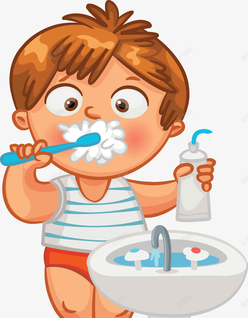 儿童刷牙png免抠素材_新图网 https://ixintu.com 儿童 刷牙