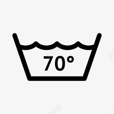 在70或以下洗涤有帮助指导图标