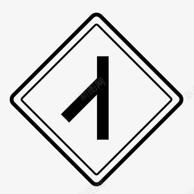 从左侧合并道路道路标志规则图标