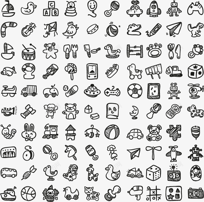 手绘儿童玩具矢量图png免抠素材_新图网 https://ixintu.com 手绘 儿童玩具 矢量图