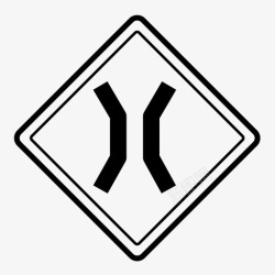 前方窄桥前方窄桥道路标志规则高清图片