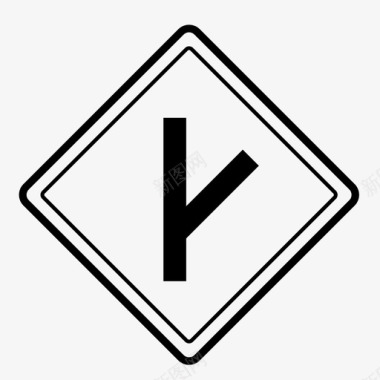 道路右转右转路标图标