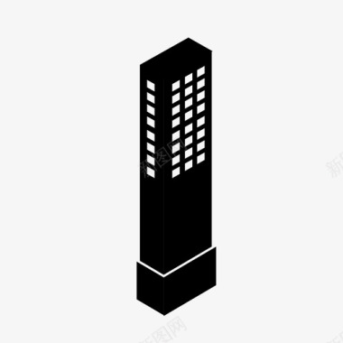 建筑摩天大楼模型城市图标