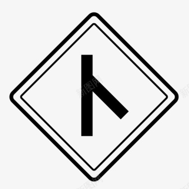 从右侧合并道路道路标志规则图标