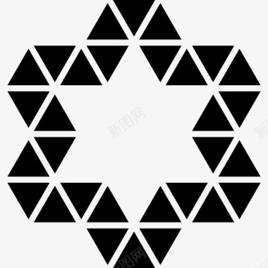 星形装饰小三角形轮廓形状多边形图标