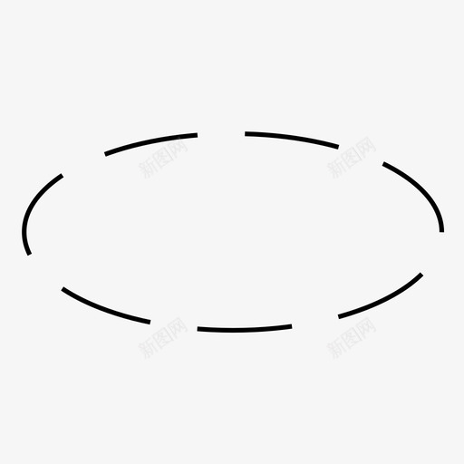 椭圆虚线圆虚线svg_新图网 https://ixintu.com 虚线 椭圆 几何图形 形状