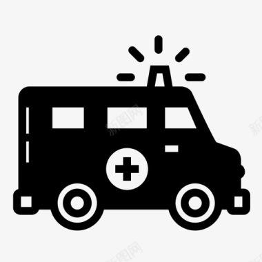救护车应急车辆医疗图标