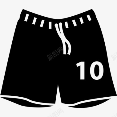 10号足球短裤运动型图标