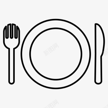 桌子设置勺子餐厅图标