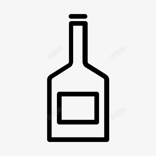 酒瓶无标签svg_新图网 https://ixintu.com 饮料 酒瓶 鸡尾酒 标签 持有 黄金 玻璃杯 粗体 酒精 已售