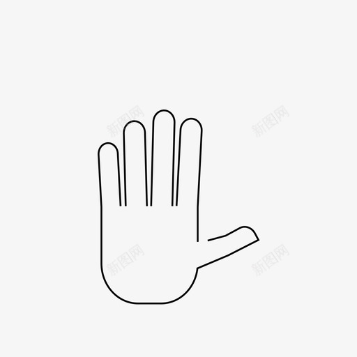 五手指手svg_新图网 https://ixintu.com 五手 指手 数字 手掌 拇指 触摸 计数