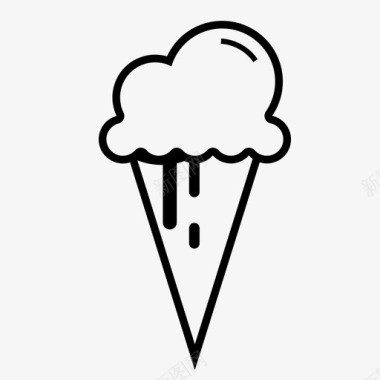 冰淇淋圆锥体甜点食物图标
