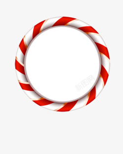 圣诞红白相间圆环素材