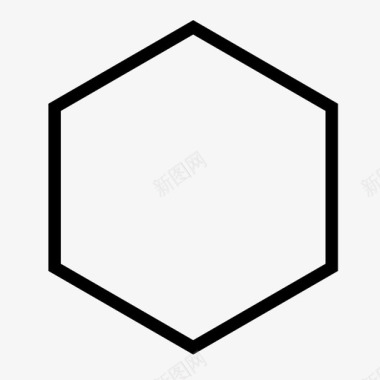 六边形面积几何体图标