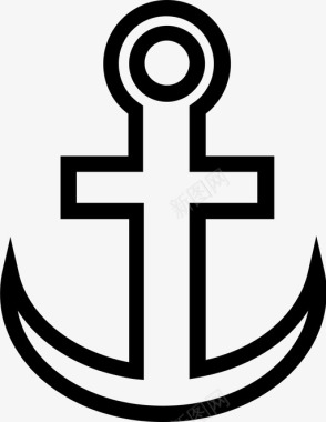 锚十字架象征宗教占星术图标