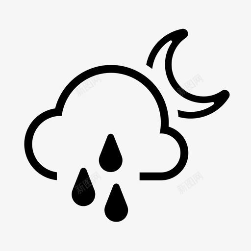 雨夜气候雨伞svg_新图网 https://ixintu.com 气候 雨夜 雨伞 天气