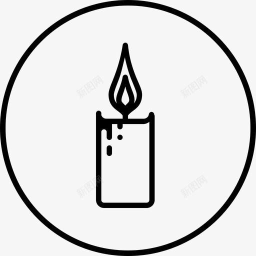 蜡烛圣诞装饰svg_新图网 https://ixintu.com 圣诞 蜡烛 装饰 火焰 圆线