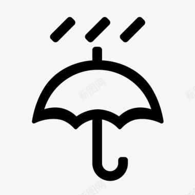 雨伞雨滴保护图标