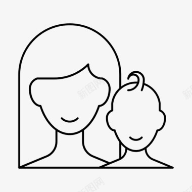 母子家庭爱情图标