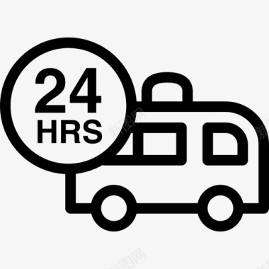 24小时救护交通医疗卫生图标