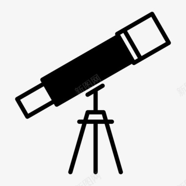 望远镜天文学玻璃图标