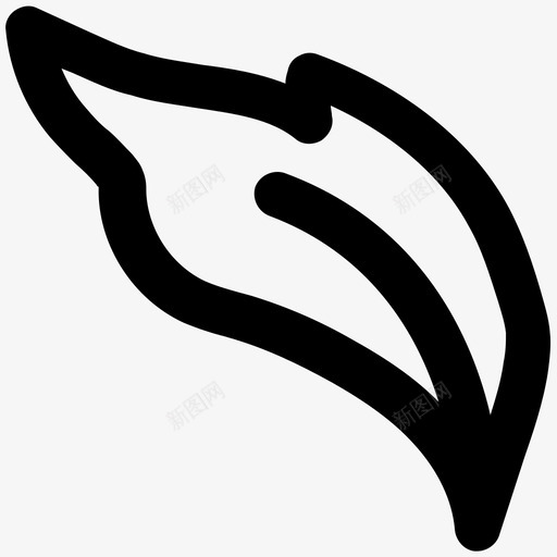叶自然加粗线条图标svg_新图网 https://ixintu.com 叶自然 自然 加粗 粗线条 图标