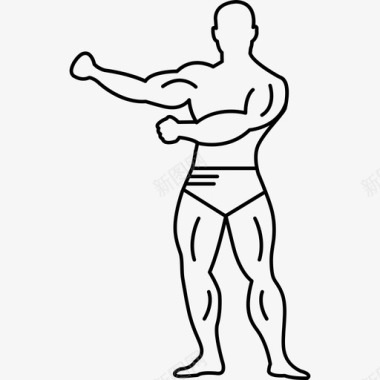 全身肌肉强壮的体操运动员人体操运动员图标
