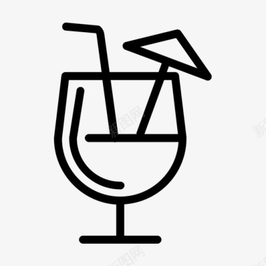 鸡尾酒酒酒杯图标